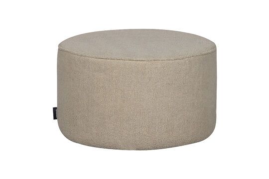 Round off-white pouffe Sara Clipped