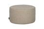 Miniature Round off-white pouffe Sara Clipped