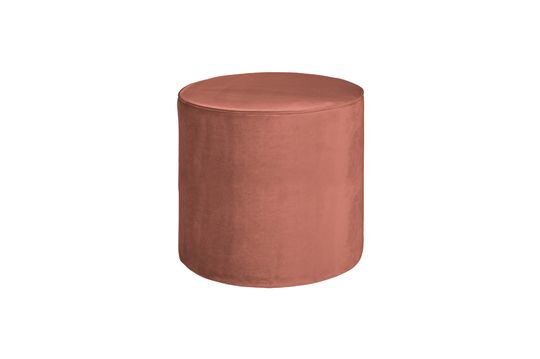 Round pouf in old pink velvet Sara
