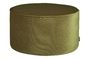 Miniature Round pouffe in olive green velvet Sara Clipped