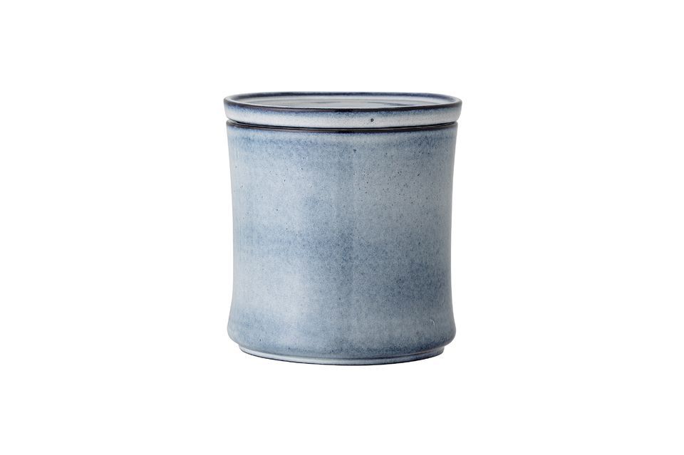Sandrine stoneware blue lid pot Bloomingville