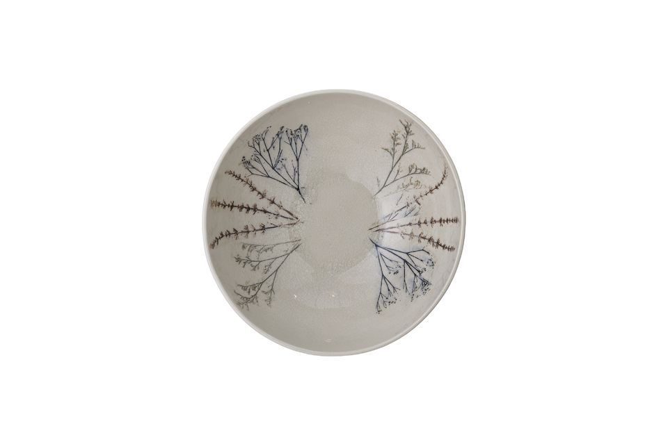 Bloomingville\'s Bea salad bowl is a beautiful natural colored stoneware piece with a delicate