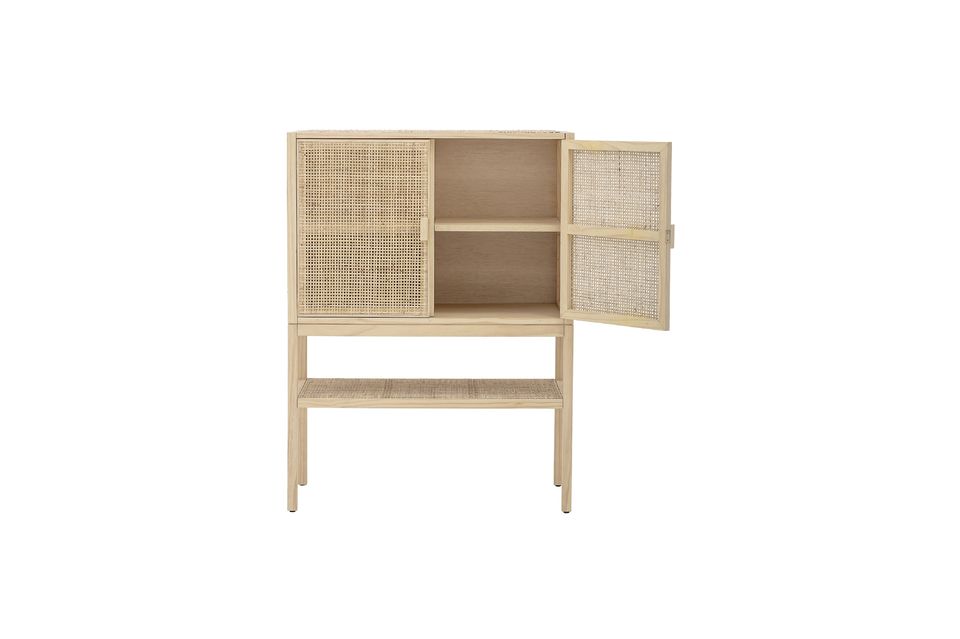 Sanna tall buffet in natural pine and rattan - 3