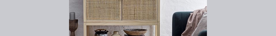 Material Details Sanna tall buffet in natural pine and rattan
