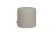 Miniature Sara round plush pouf in off-white fabric 1