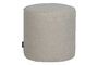 Miniature Sara round plush pouf in off-white fabric Clipped