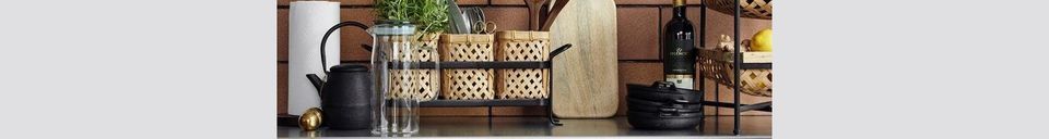 Material Details Sault Castor Table with Bamboo Baskets