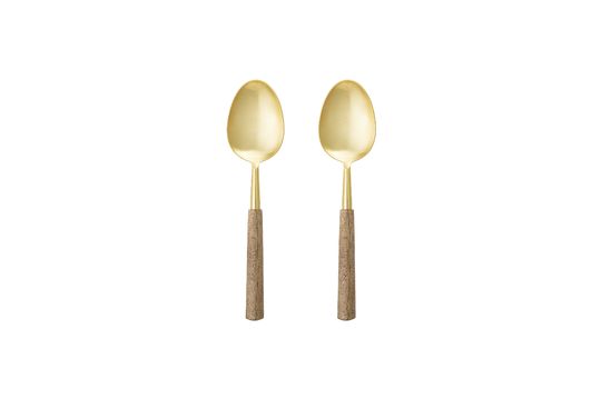 Savoisy salad servers in gold-coloured stainless steel