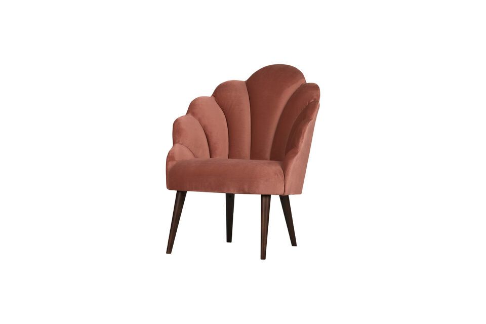 Schelp pink velvet chair Woood
