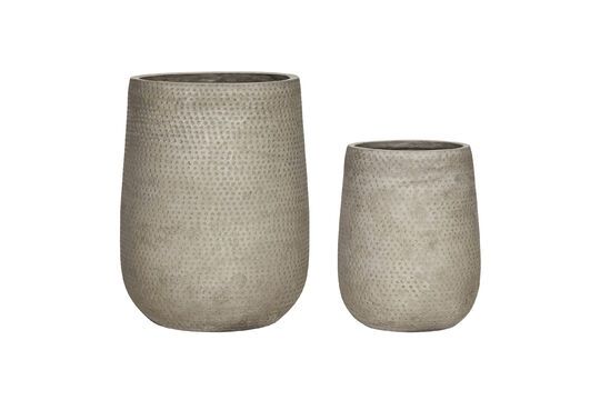 Set of 2 Ardo beige cement planters