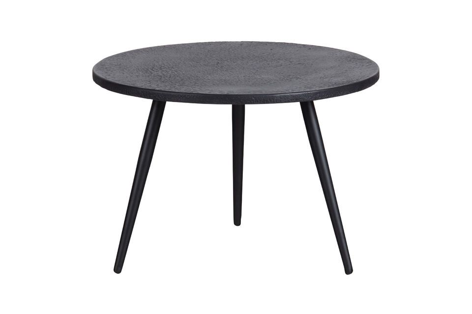 Set of 2 black metal and wood side tables Suze Woood