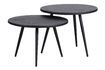 Miniature Set of 2 black metal and wood side tables Suze 3