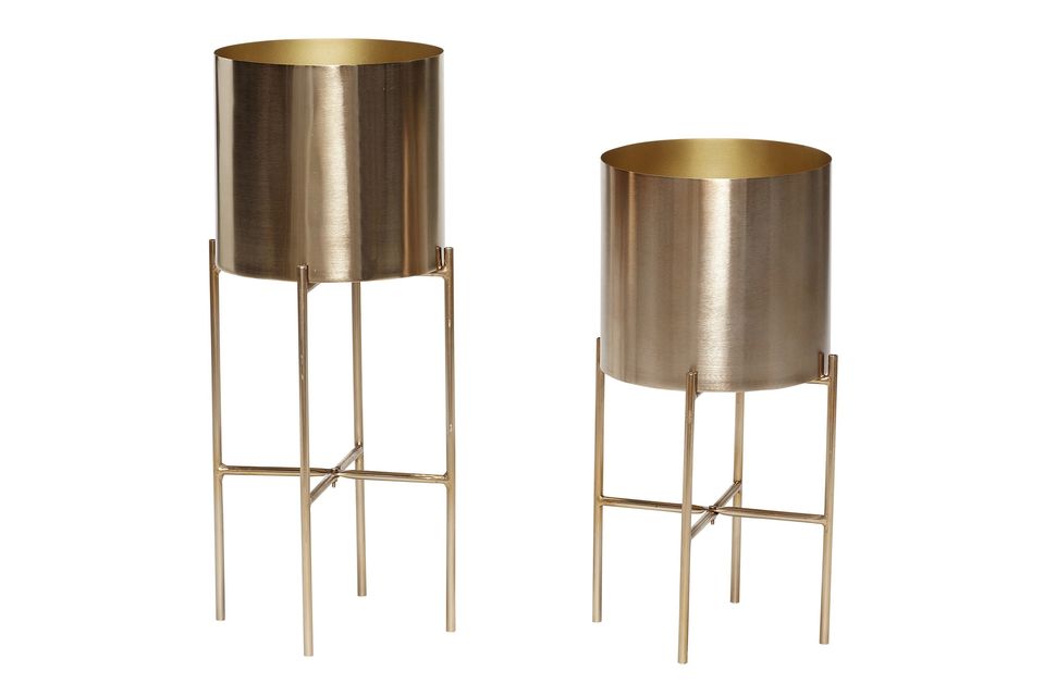 Set of 2 brass planters Airy Hübsch