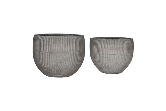 Set of 2 Brave grey cement planters