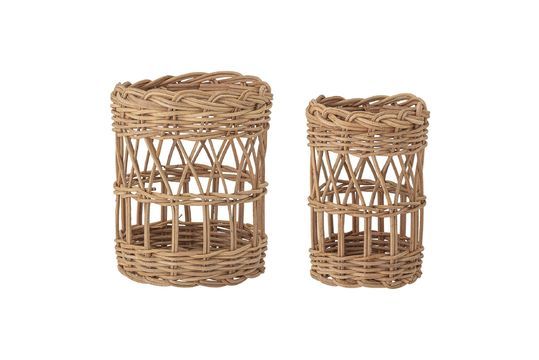 Set of 2 brown rattan baskets Jala