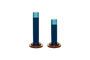 Miniature Set of 2 Comet blue crystal candlesticks Clipped