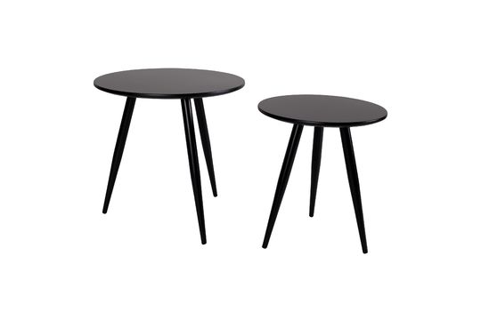 Set of 2 Daven black side tables Clipped
