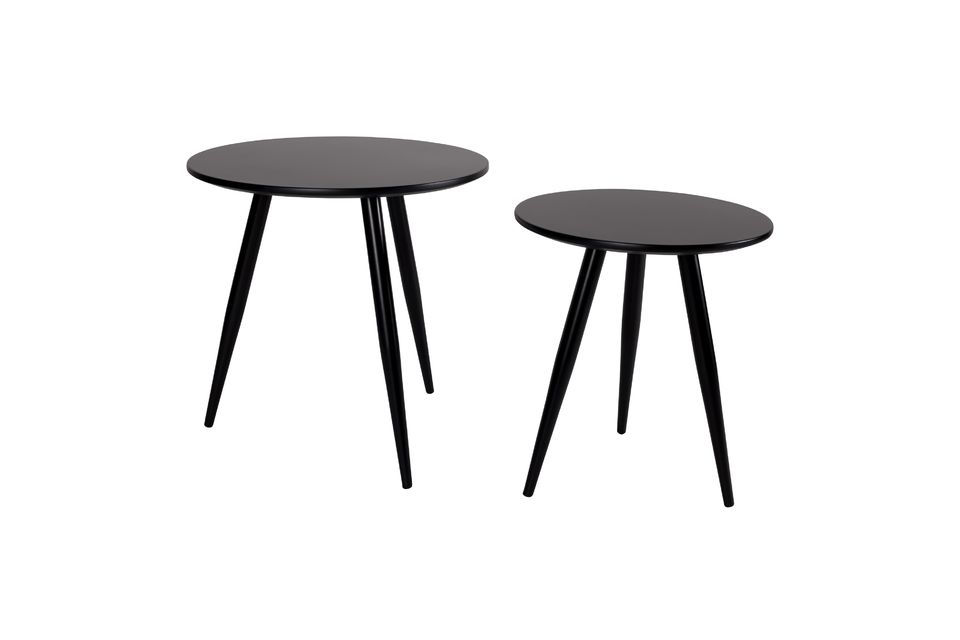 Set of 2 Daven black side tables White Label