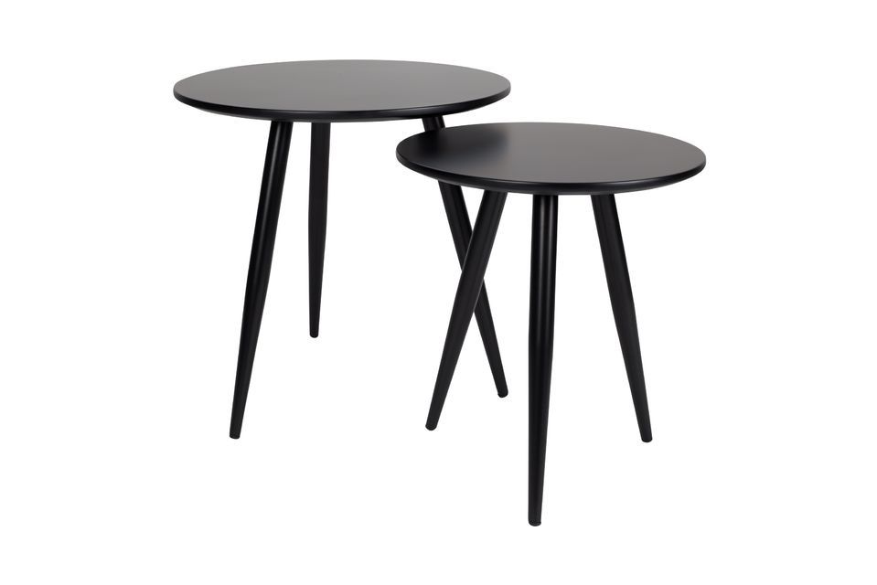 Totally black, these tables will blend easily with your furniture, modern or more authentic