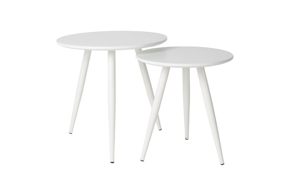Set Of 2 Daven White Side Tables - 4