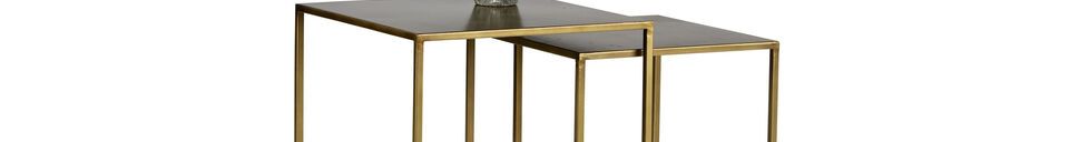 Material Details Set of 2 gold metal coffee tables Ziva