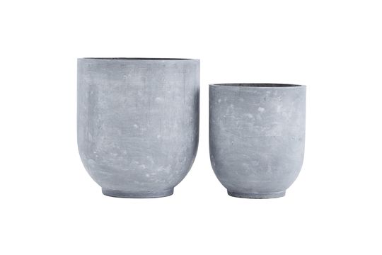 Set of 2 grey cement planters Gard Clipped