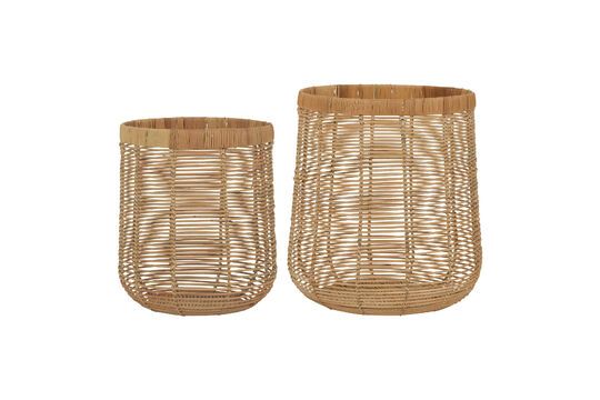 Set of 2 Live light rattan baskets