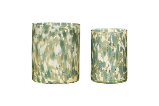 Set of 2 Luce multicolored glass candleholders