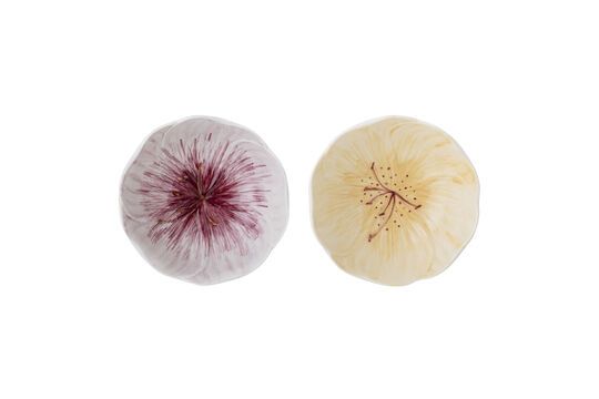 Set of 2 Mimosa purple stoneware bowls