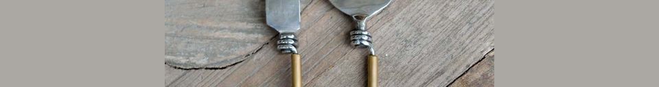 Material Details Set of 2 Mouse cutlery with brass handle
