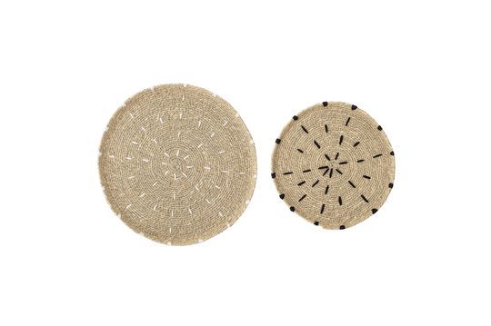 Set of 2 natural Domblans decorative plates Clipped