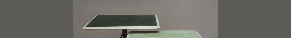 Material Details Set of 2 Rêveries green coffeetables in lacquered wood
