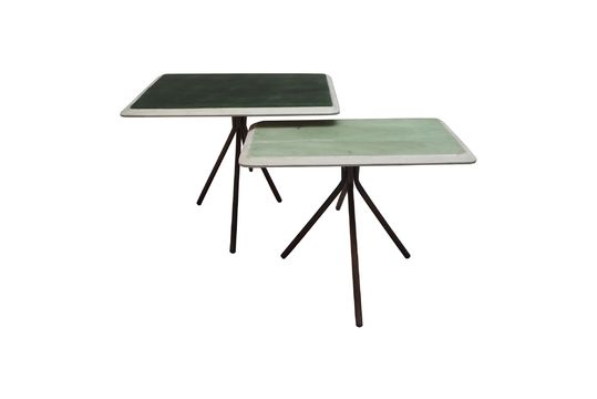 Set of 2 Rêveries green coffeetables in lacquered wood Clipped
