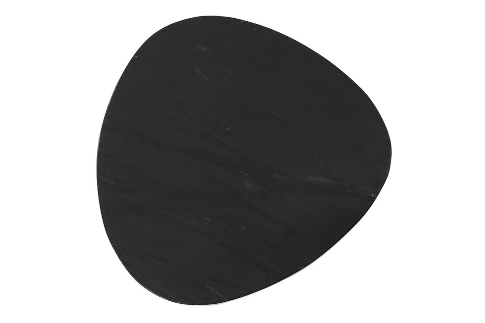 Set consisting of 3 black marble side tables