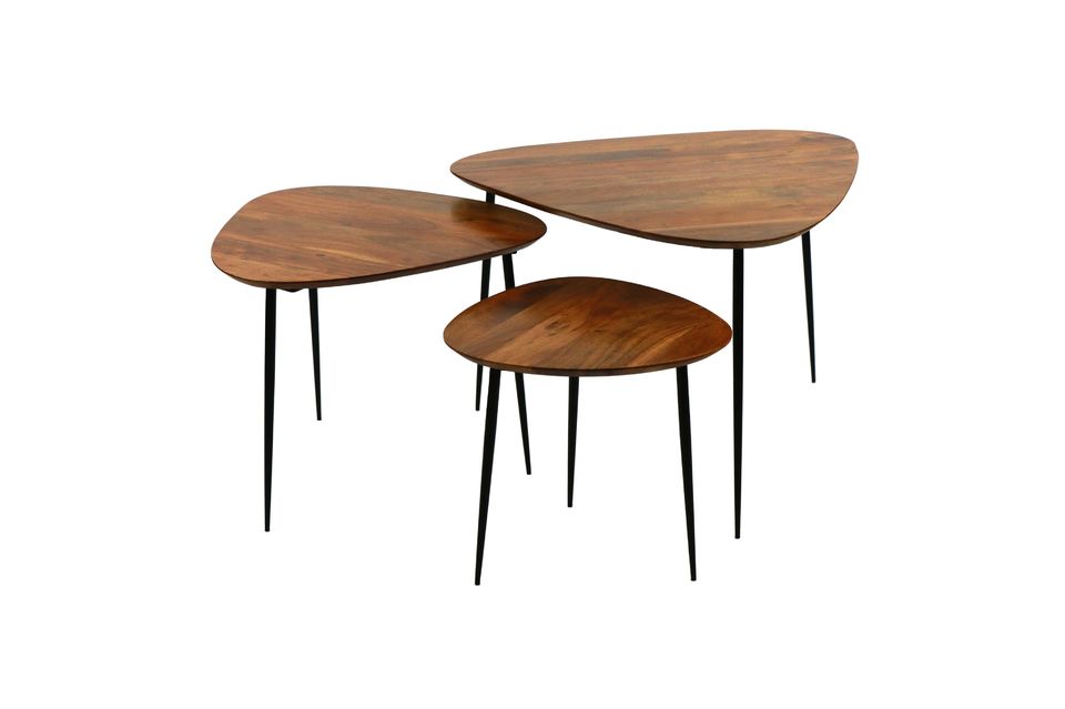 Set of 3 Axio side tables Pomax