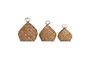 Miniature Set of 3 beige pine baskets Conical Clipped