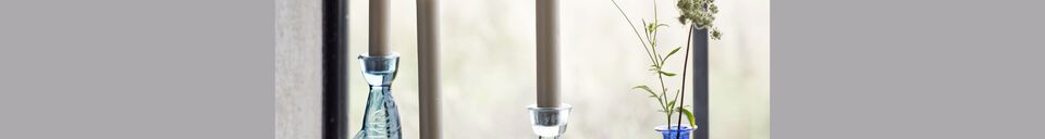 Material Details Set of 3 glass candle holders blue Fish