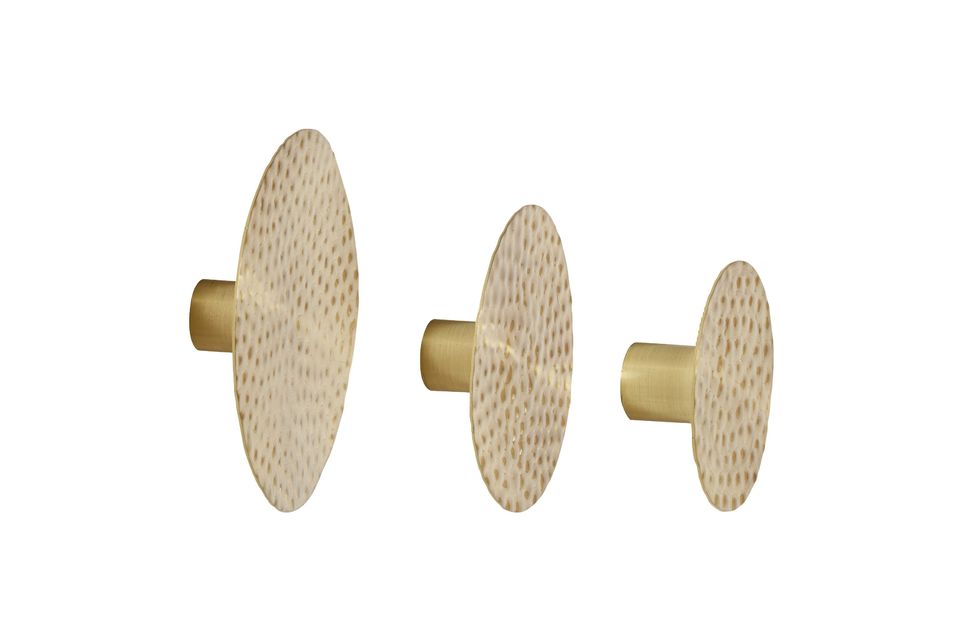Set of 3 Golden Iron knobs Knobs Hübsch