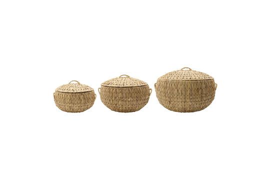 Set of 3 Rata clear natural fiber baskets