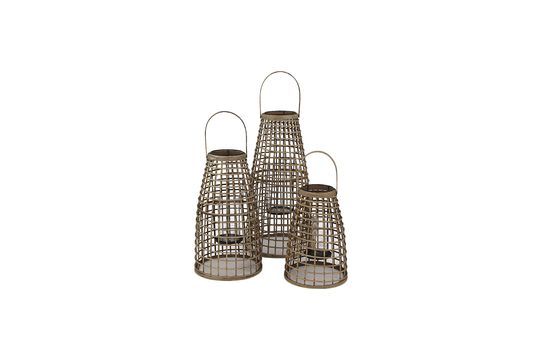 Set of 3 Skagen bamboo lanterns Clipped