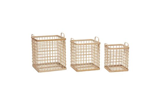 Set of 3 Square clear bamboo baskets