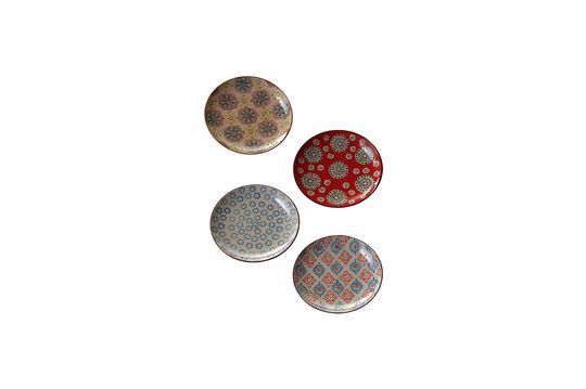 Set of 4 Bohemian ceramic plates