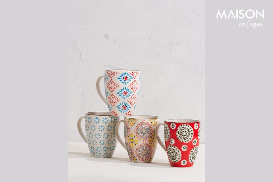 Set of 4 Bohemian mugs Chehoma