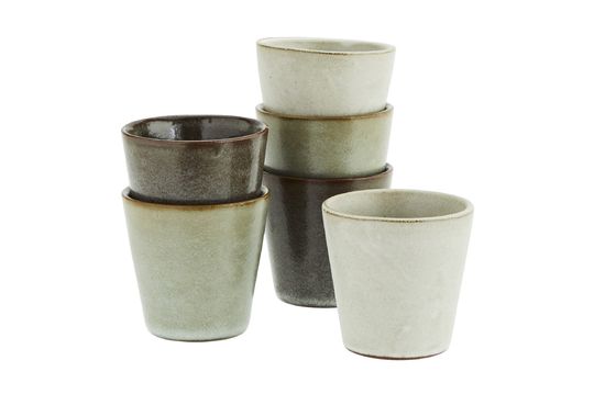 Set of 4 ceramic cups multicolor Higge Clipped
