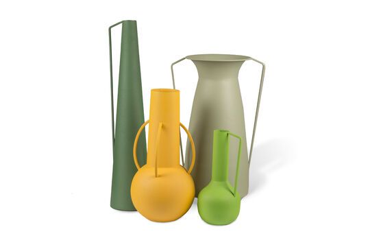 Set of 4 green iron vases Roman Clipped