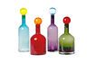 Miniature Set of 4 multicolored glass bottles Bubbles 1