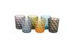 Miniature Set of 6 multicolored glasses with square patterns Tumbler 1