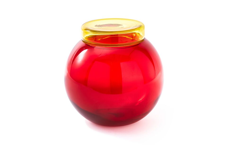 This set of four multicolored glass jars from the \