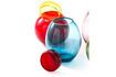 Miniature Sets of 4 Bloated multicolored glass jars 8