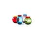 Miniature Sets of 4 Bloated multicolored glass jars Clipped